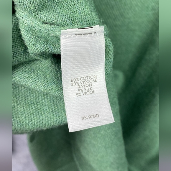 J Jill Sweater Womens Large Seafoam Green Wool Silk Blend Boxy Oversized Size XL - Picture 5 of 5